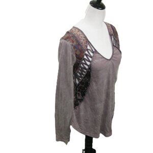 Gimmicks by BKE Boho Cutout/Slit Back Knit Top Size XS